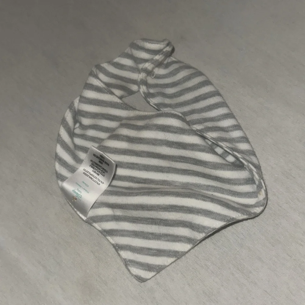 Kids 6M Disney Gray and Blue Bib with Cartoon Character.
